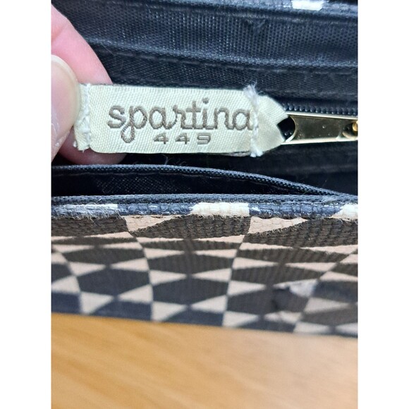 Spartina 449 Daufuskie Island Black & White Geometric Pattern Small Crossbody - Picture 15 of 16